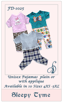 Unisex Dog Clothing PJS Sewing Pattern-FD1025